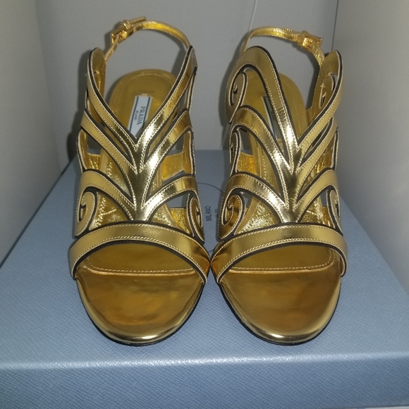 Prada Shoes - Prada Baroque Motif Sandals Size 8.5